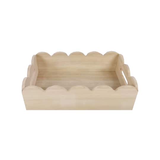 Michaels, 14" x 8.5" x 4.25" Scalloped Wood Crate by Make Market® – Category: Crates